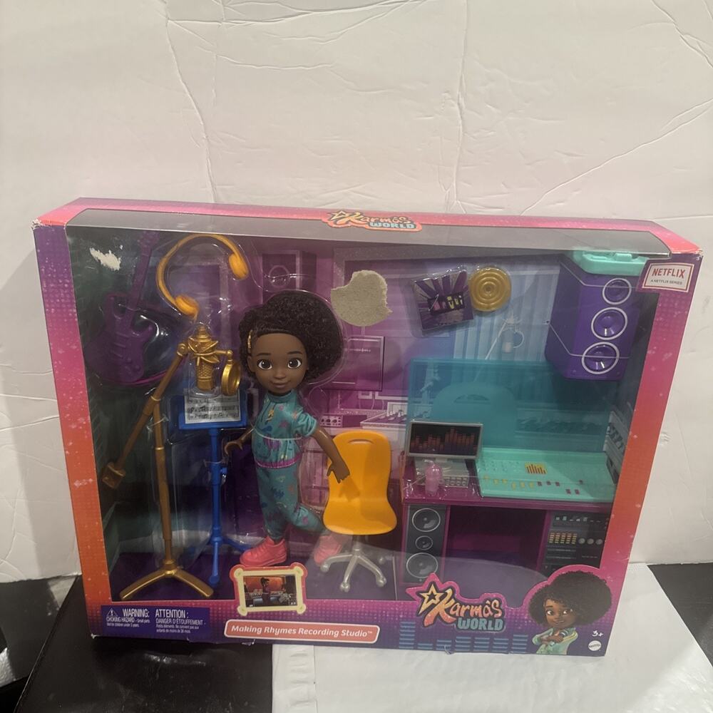 Karma’s World Making Rhymes Recording Studio Doll With Accessories Box Damage